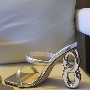Elegant Silver Women's Heels